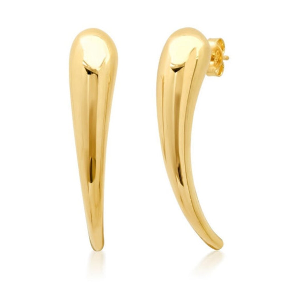 Vivid Long Drop 14K (or 18k upon request) Yellow Gold Earrings